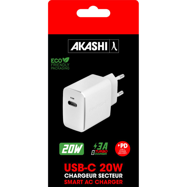 SHINCHAKU - CHARGEUR SECTEUR USB TYPE-C GAN 20W POWER DELIVERY - BLANC
