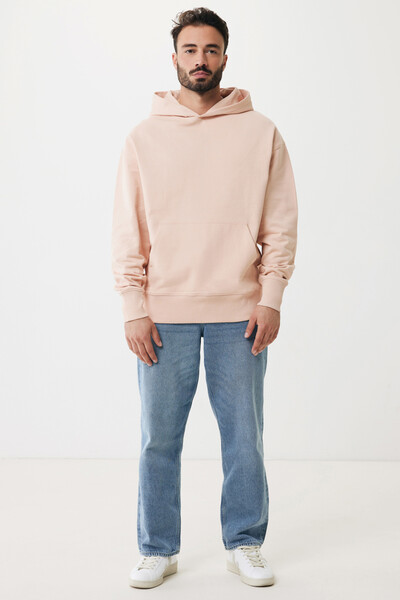 Iqoniq Yoho recycled cotton relaxed hoodie - Peach Nectar / L
