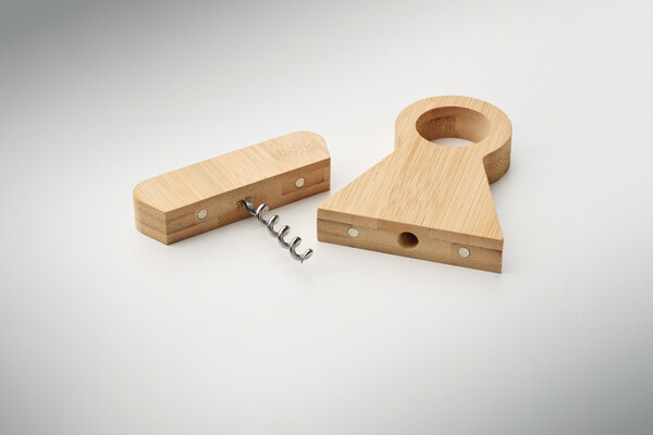 Bamboo bottle stand & opener Standturn