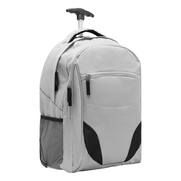 Trolley backpack, 600D polyester, laptop pocket - Grey