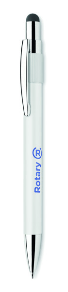 Edd stylus spinner pen, recycled aluminium - White
