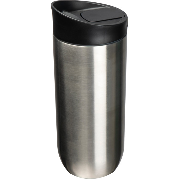 Insulated Mug 500ml with push-button Closure TIZIANO - Silvergrey