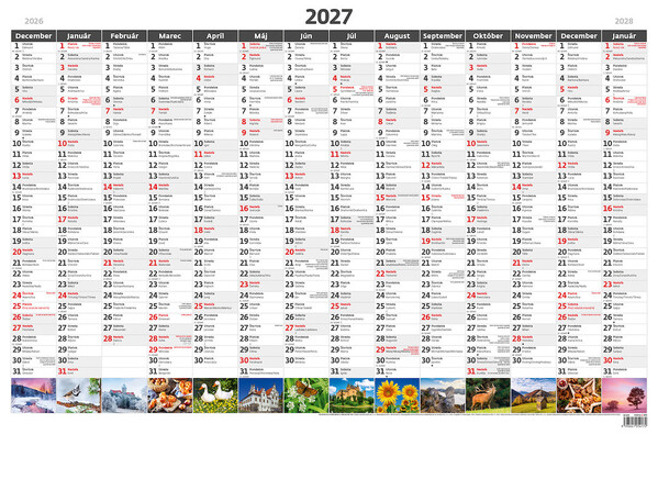 Nástěnný kalendář Plánovacia ročná mapa A1 - obrázková 2027