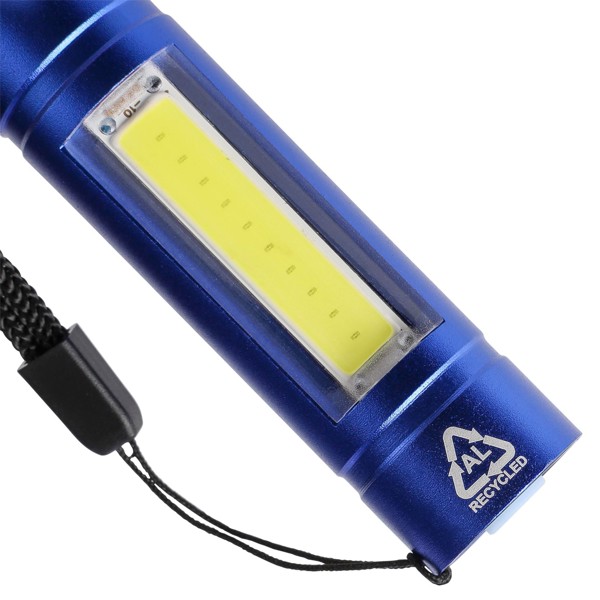 Gerecycled aluminium COB-zaklamp Sami - zilver