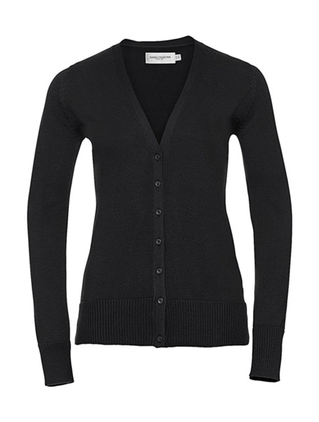 Ladies’ V-Neck Knitted Cardigan - Black / 3XL