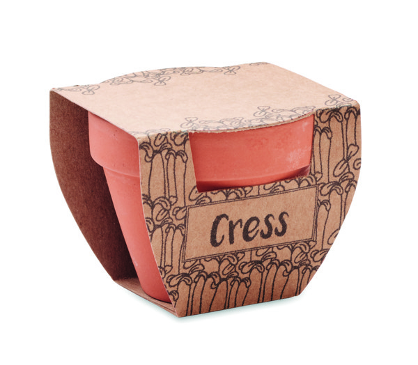 Cress Pot terracotta, soil tablet included