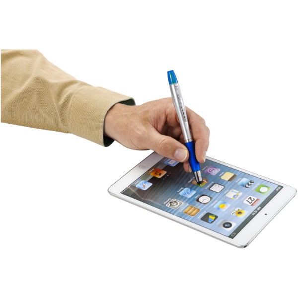Nash stylus ballpoint pen and highlighter (black ink) - Silver / Royal Blue