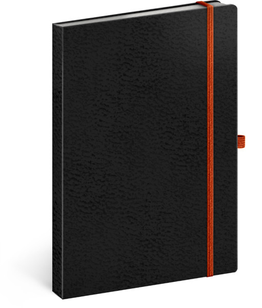 Notique Notes Vivella Classic Černý/Oranžový, Linkovaný, 15 x 21 cm