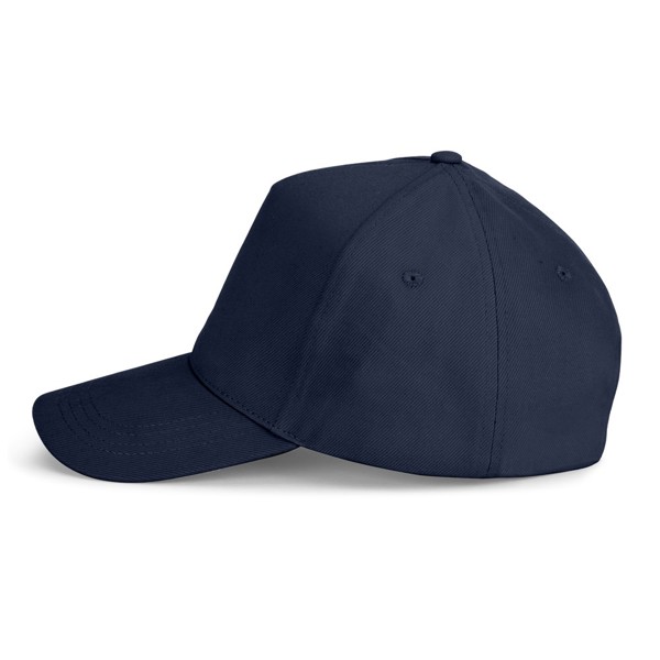 ASHTON. Čepice ze 100% bavlny (260 g/m²) s 5 panely - Námořnická Modrá