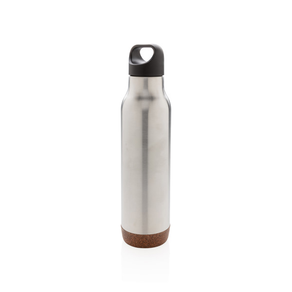 Bouteille isotherme étanche avec finition liège - Argent