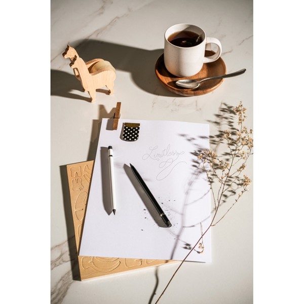 LIMITLESS. Stylo sans encre avec corps en aluminium 100% recyclé - Blanc