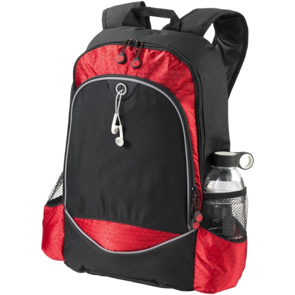 Benton 15" laptop backpack 15L - Solid Black / Red