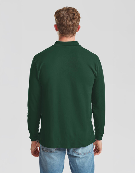 Premium Long Sleeve Polo - White / M