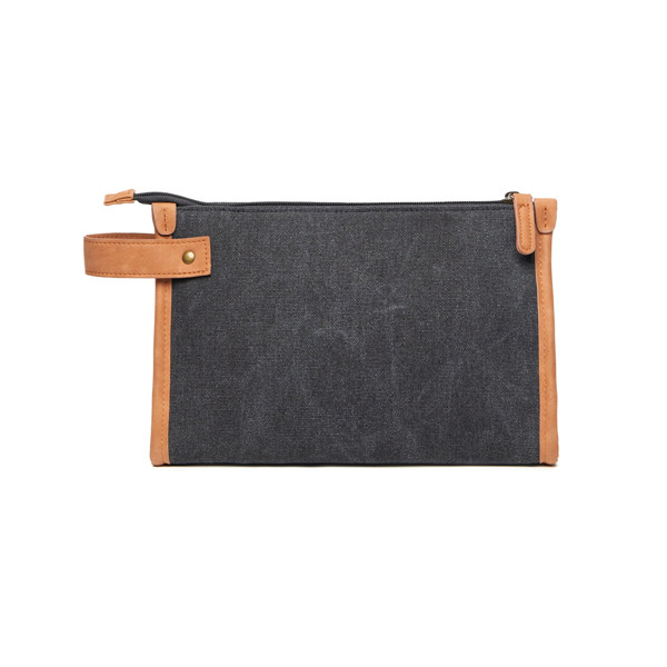 Vinga Bosler toiletry bag, recycled canvas 270mm - Black