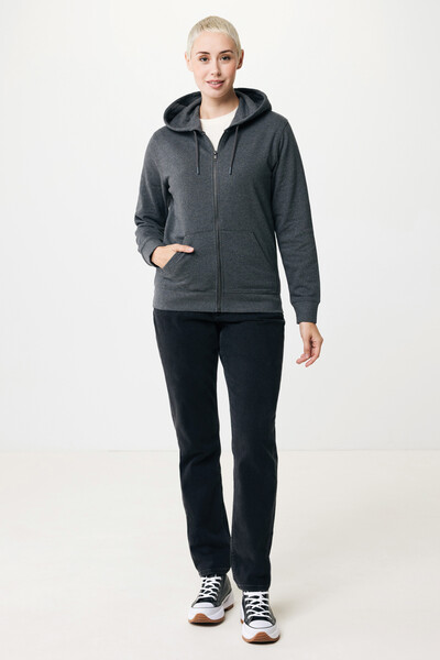 Mikina na zips s kapucňou Iqoniq Abisko z recykl. bavlny - Heather Anthracite / XS