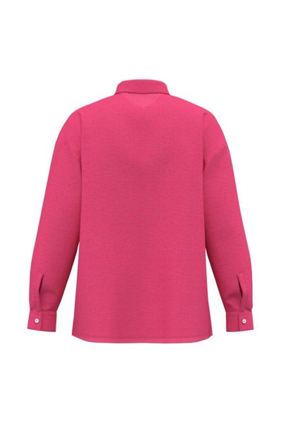 Ladies' Oversize Linen Shirt - Raspberry Sorbet / L