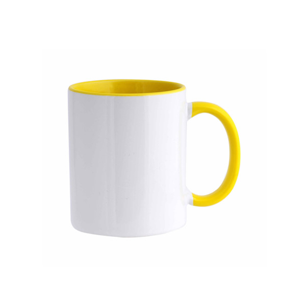 Caneca De Cerâmica Bicolor Para Sublimação - Amarelo