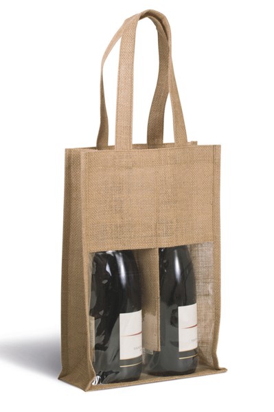 Jute Bottle Bag - Black / Silver