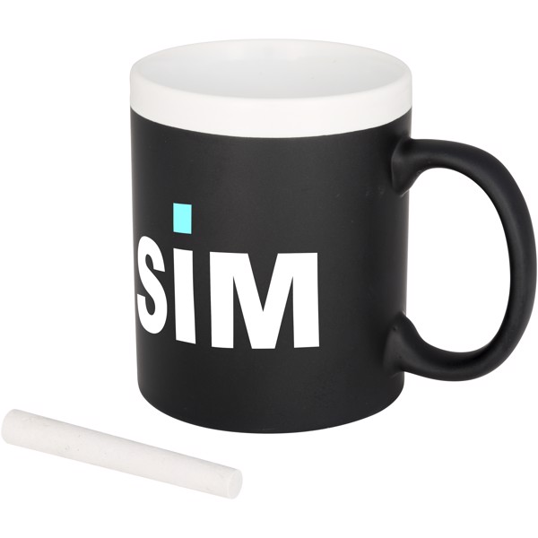 Chalk-write 330 ml ceramic mug - White