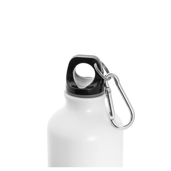 COLLINA. Garrafa em alumínio com mosquetão 540 mL - Branco