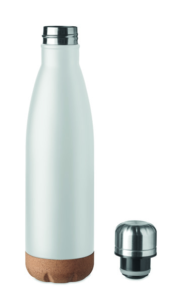 Doppelwandige Isolierflasche Aspen Cork - Weiß