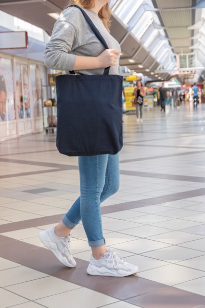 Sac shopping type Tote bag Impact en coton recyclé AWARE™ - Bleu Marine