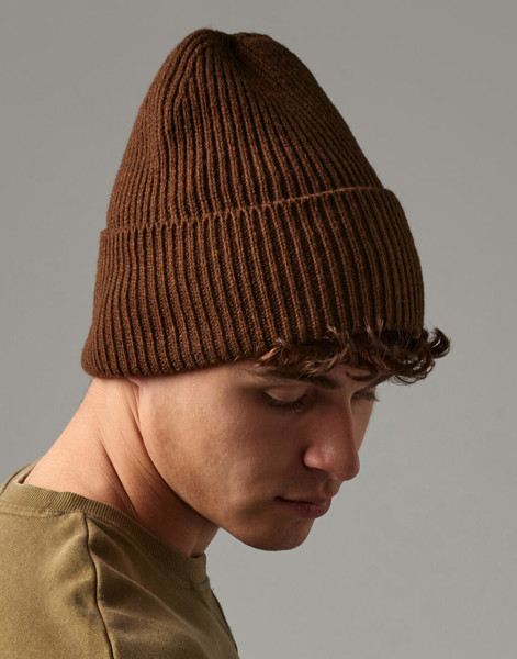 Oversized Cuffed Beanie - Walnut / ONE SIZE