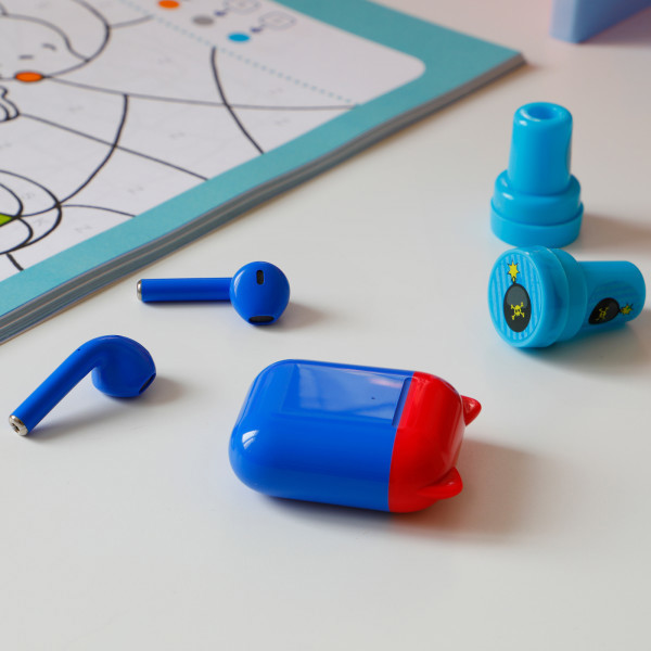 SEITA - ÉCOUTEURS KIDS SANS FIL BLUETOOTH BLEU ET ROUGE