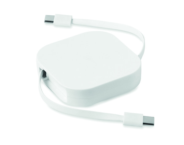 100W retractable charging cable Linea 100 - White