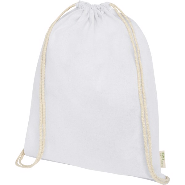 Orissa 100 g/m² Sac à dos en coton biologique avec cordon 5L - Blanc