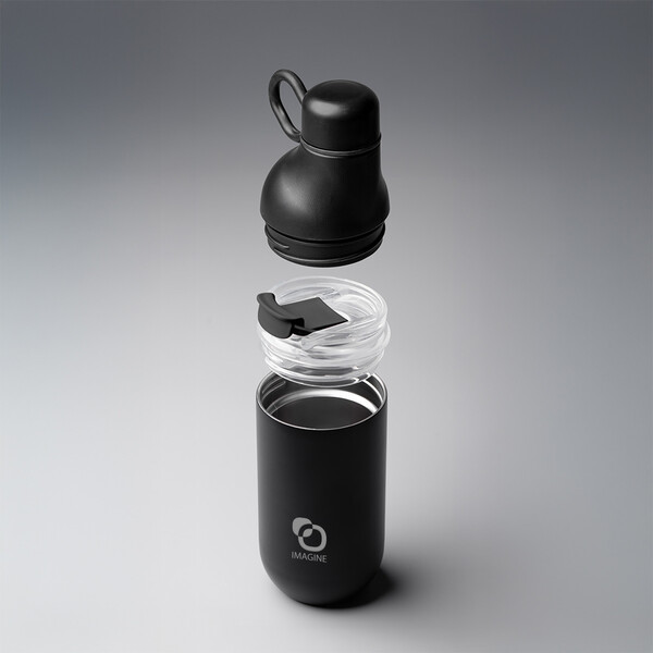 HOOKIPA M - BND877M - Bouteille et gobelet 2 en 1 (500 ml / 370 ml) Double paroi en acier inoxydable recyclé et ABS