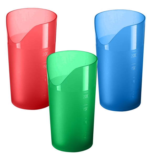 Trinkbecher "Ergonomie" 0,2 L - Transparent-Milchig