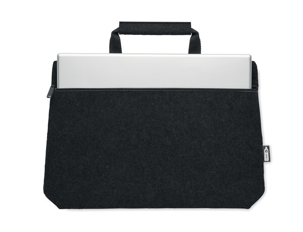 RPET felt zippered laptop bag Tapla - Black