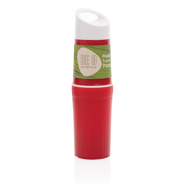 Be O bottle 500ml, sugarcane HDPE, EU made - Red
