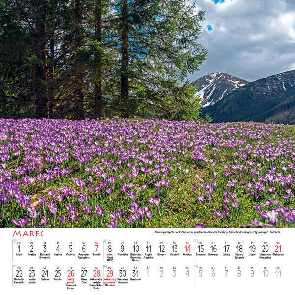 Nástenný Kalendár Tatry Štvorec 2027