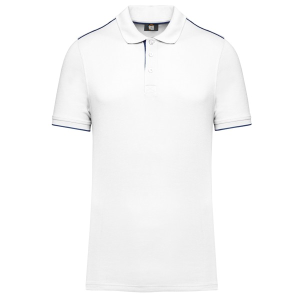 Muška kontrastna polo majica kratkih rukava Daytoday - Bijela / Navy / 3XL