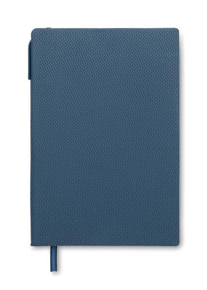 Cahier A5 en PU avec stylo Nota - Bleu Marine
