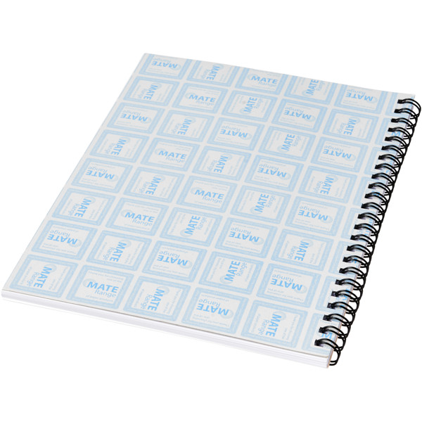 Desk-Mate® A5 notebook synthetic cover - White / Solid Black