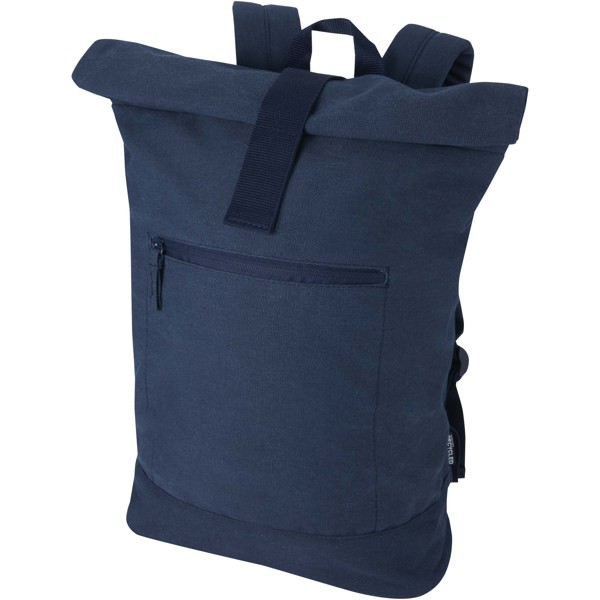 Sac à dos à fermeture enroulable Recanvas recyclé et certifié GRS de 14" et 16 L - Marine