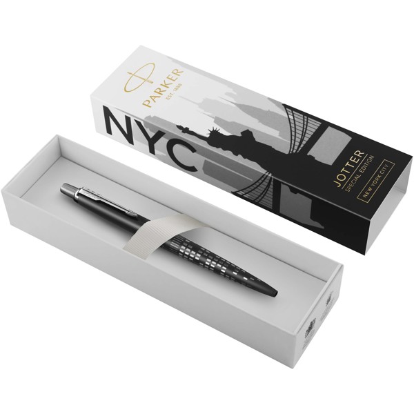 Parker Jotter SE Global Icons colour trim ballpoint pen (blue ink) - Chrome
