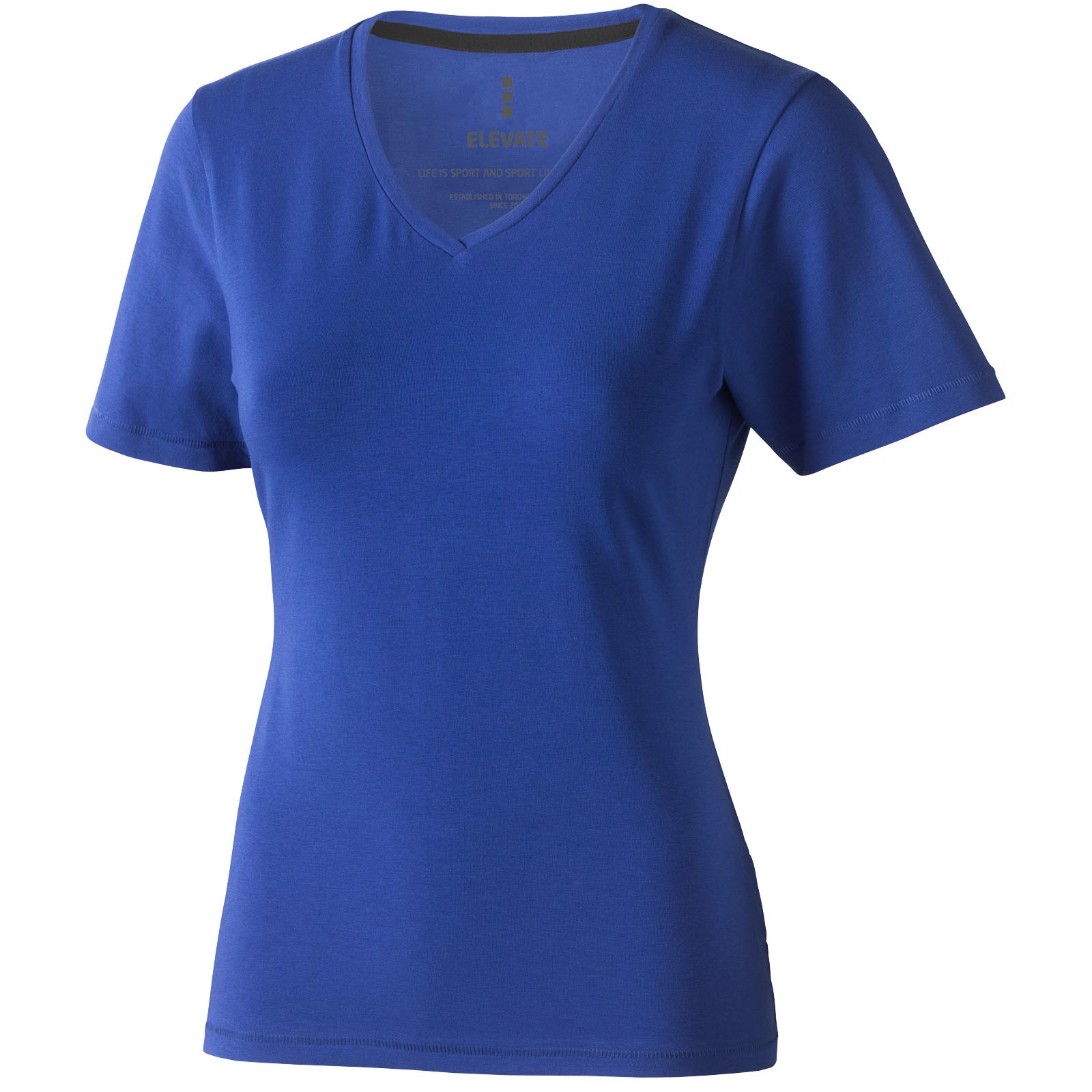 Kawartha short sleeve women's GOTS organic V-neck t-shirt - Blue / XL