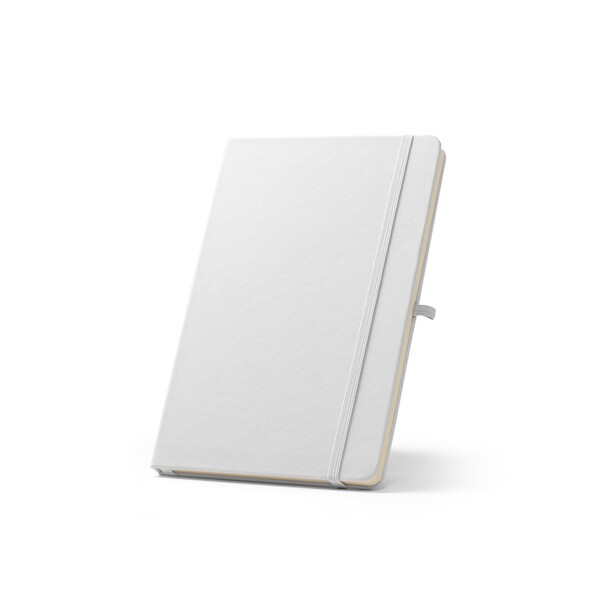 ANNE. A5 notebook in recycled polyester (100% rPET) with lined pages - White