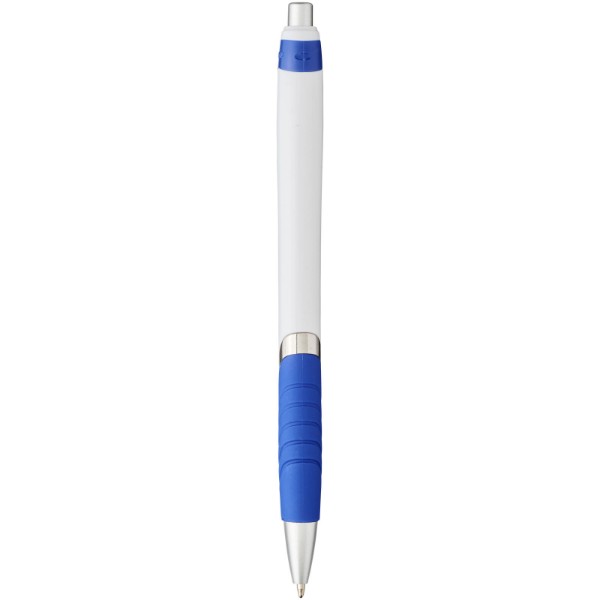 Kuličkové pero Turbo s gumovým úchopem - Bílá / Modrá