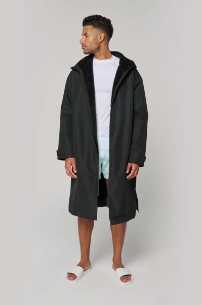 Unisex Sherpa-Lined Long Parka - Black / 2XL/3XL