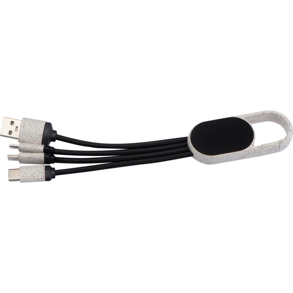 3 in 1 wheatstraw charging cable CARMEN - Beige