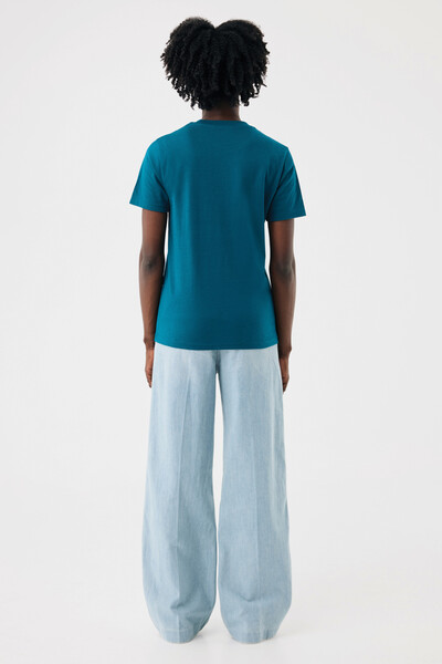 Lehké tričko IQONIQ Sierra z recykl. bavlny - Dark Teal / XS