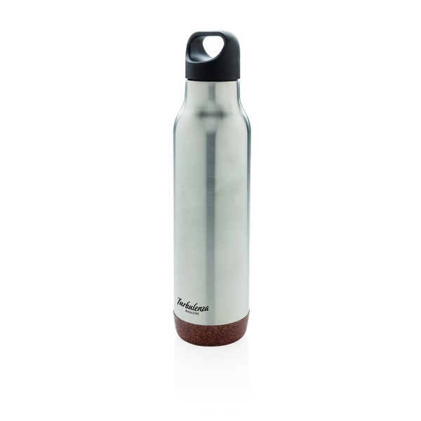 Bouteille isotherme étanche avec finition liège - Argent
