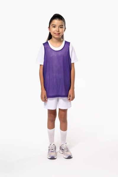 Kid's Lightweight Mesh Multisport Bib - White / 10/14