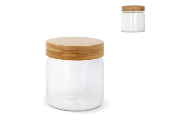Canister glass &amp; bamboo 600ml