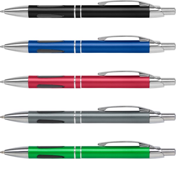ABS ballpen with rubber grip pads - Grey